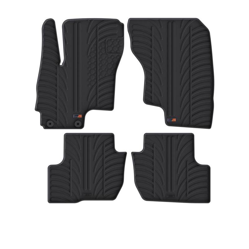 Travall Auto Gummimatten (4er Set) kompatibel mit Mitsubishi Outlander Phev (2014-) - Strapazierfahige Robuste Premium Auto Fussmatten Schwarz Pflegeleichte Gummi Fussmatten von Travall
