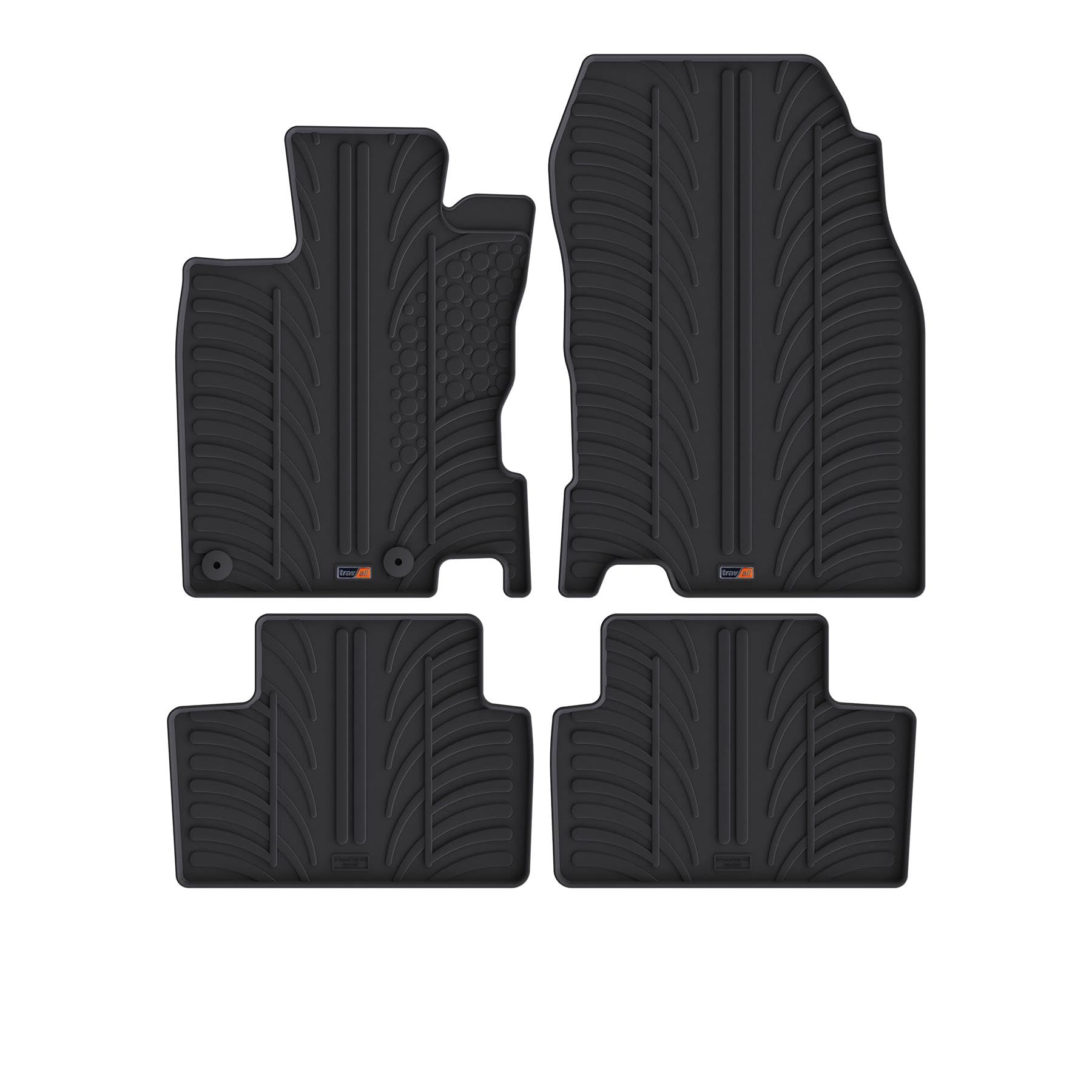 Travall Auto Gummimatten (4er Set) kompatibel mit Seat Alhambra Vw Sharan (2010-2020) - Strapazierfahige Robuste Premium Auto Fussmatten Schwarz Pflegeleichte Gummi Fussmatten von Travall