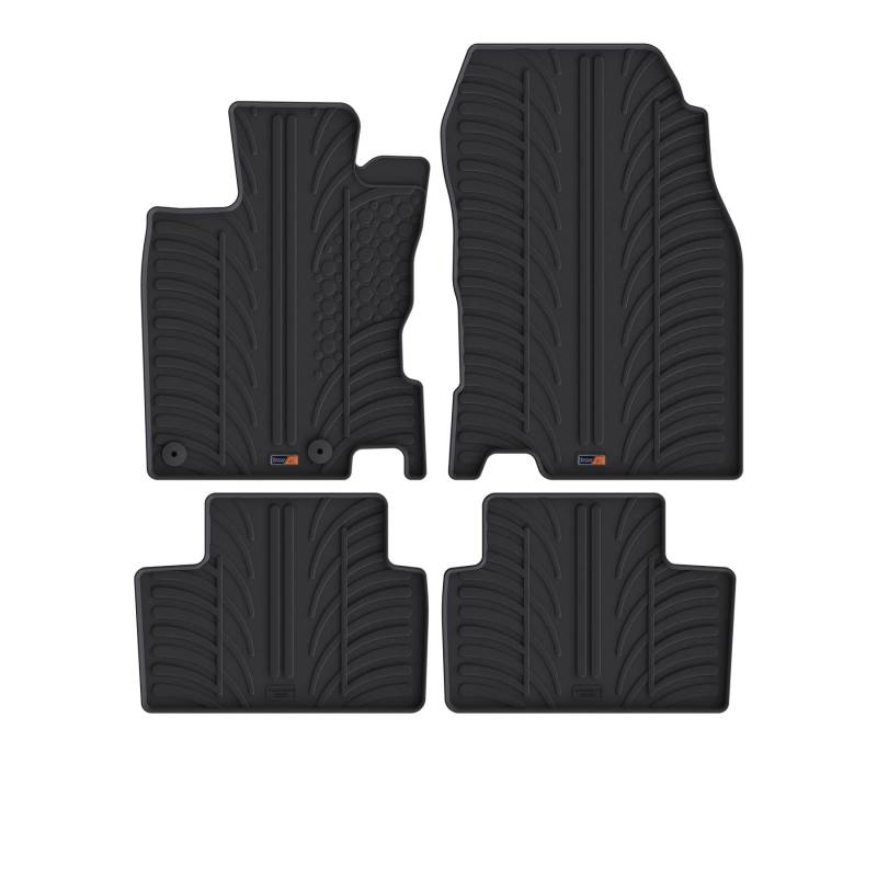 Travall Auto Gummimatten (4er Set) kompatibel mit Seat Alhambra Vw Sharan (2010-2020) - Strapazierfahige Robuste Premium Auto Fussmatten Schwarz Pflegeleichte Gummi Fussmatten von Travall