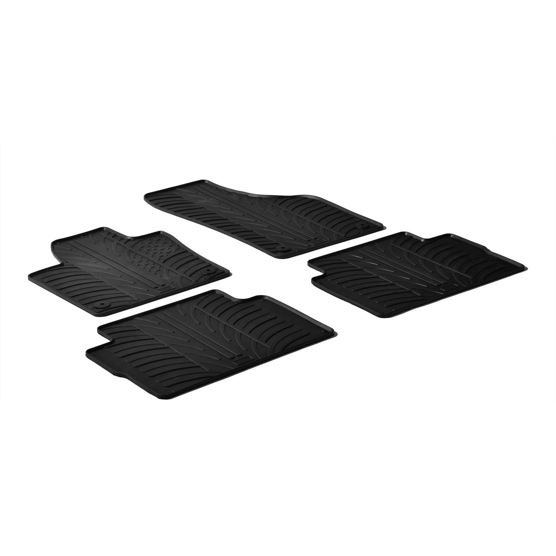 Travall Auto Gummimatten (4er Set) kompatibel mit Seat Alhambra Vw Sharan (2010-2020) - Strapazierfähige Robuste Premium Auto Fußmatten Schwarz Pflegeleichte Gummifußmatten von Travall