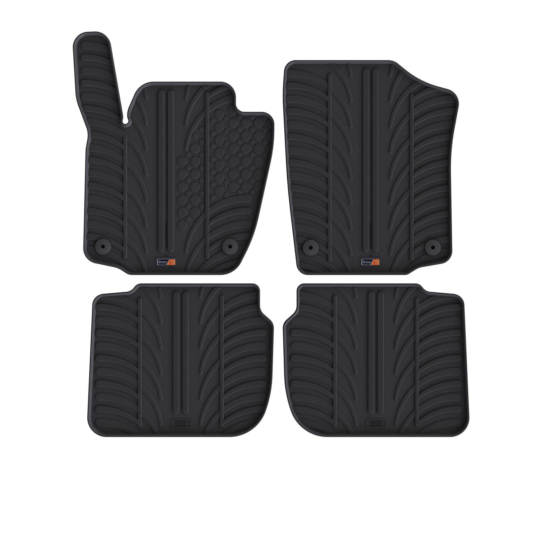 Travall Auto Gummimatten (4er Set) kompatibel mit Skoda Rapid (2012-2019) Seat Toledo (2011-2019) 4 Stücke - Strapazierfähige Robuste Premium Auto Fußmatten Schwarz Pflegeleichte Gummifußmatten von Travall