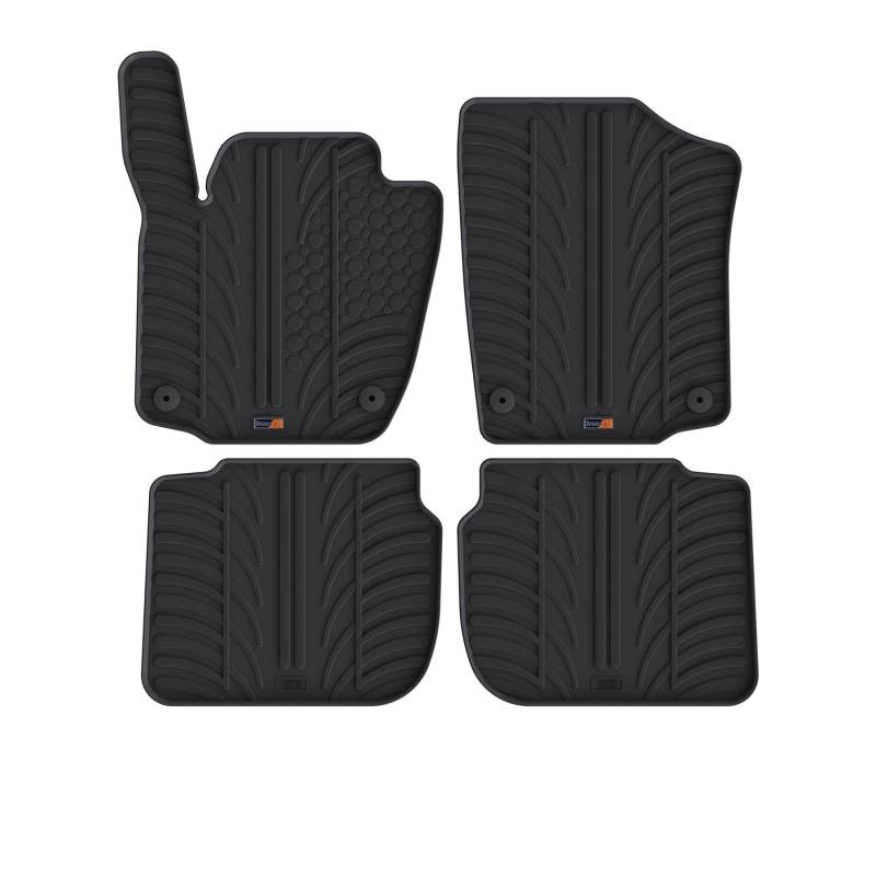 Travall Auto Gummimatten (4er Set) kompatibel mit Skoda Rapid (2012-2019) Seat Toledo (2011-2019) 4 Stücke - Strapazierfähige Robuste Premium Auto Fußmatten Schwarz Pflegeleichte Gummifußmatten von Travall