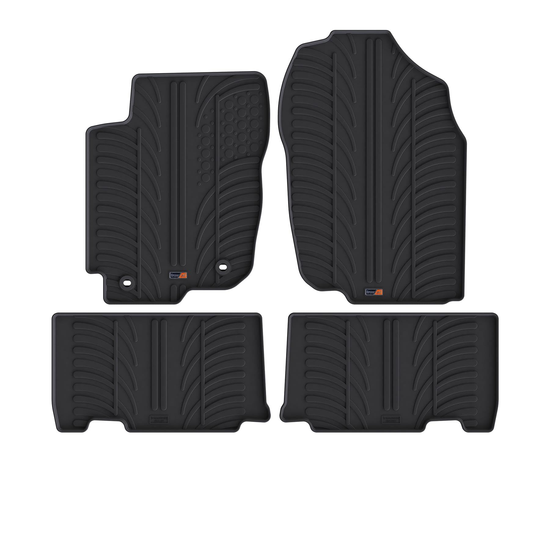 Travall Auto Gummimatten (4er Set) kompatibel mit Toyota Rav4 (2012-2019) 4 Stücke - Strapazierfähige Robuste Premium Auto Fußmatten Schwarz Pflegeleichte Gummifußmatten von Travall
