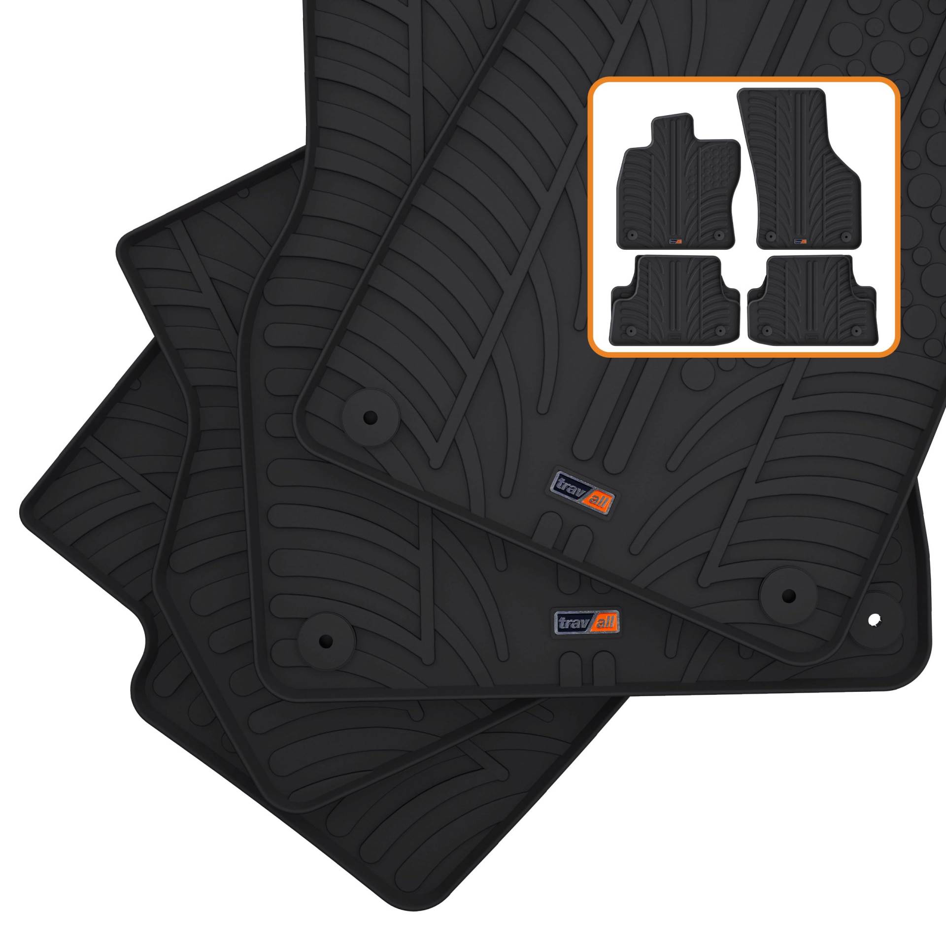 Travall Auto Gummimatten (4er Set) kompatibel mit Audi A3 3/5 Türig (2012-2020) S3(2013-2016) 4 Stücke - Strapazierfähige Robuste Premium Auto Fußmatten Schwarz Pflegeleichte Gummifußmatten Travall Auto Gummimatten (4er Set) kompatibel mit Audi A3 3/5 Türig (2012-2020) S3(2013-2016) 4 Stücke - Strapazierfähige Robuste Premium Auto Fußmatten Schwarz Pflegeleichte Gummifußmatten von Travall