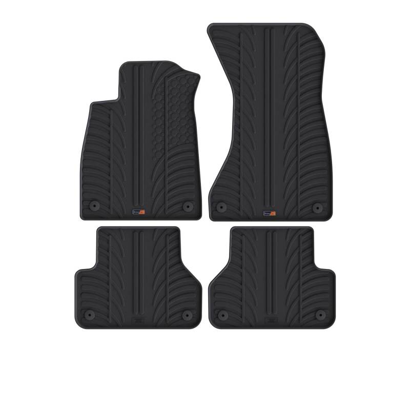 Travall Auto Gummimatten (4er Set) kompatibel mit Audi A5 Sportback (2016-) - Strapazierfähige Robuste Premium Auto Fußmatten Schwarz Pflegeleichte Gummifußmatten von Travall