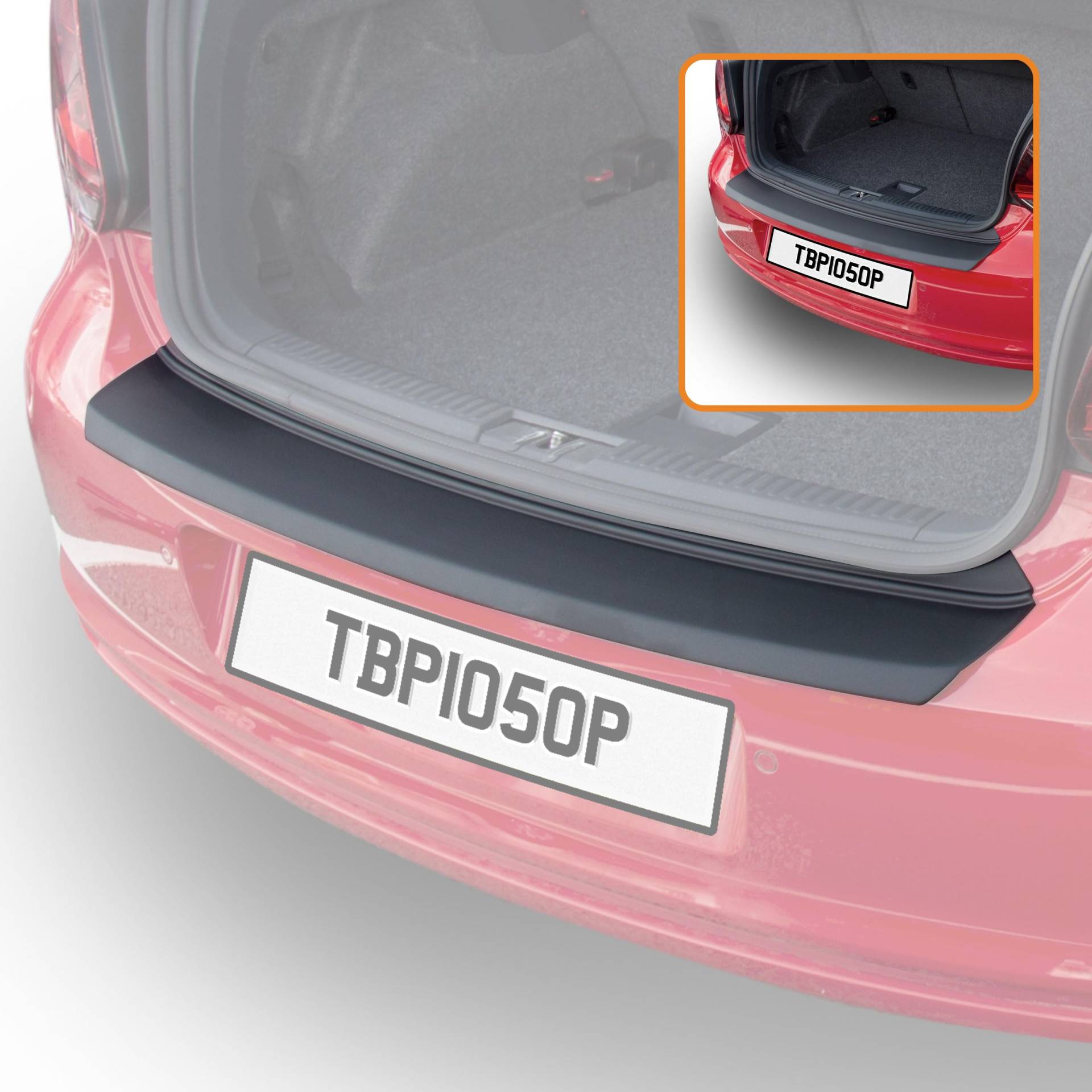 Travall Protector Stoßstangenschutz Kompatibel Mit Volkswagen Polo Fließheck Mk5 2014-2017 TBP1050P – Maßgeschneiderter Ladekantenschutz aus Hochwertigem ABS-Kunststoff von Travall
