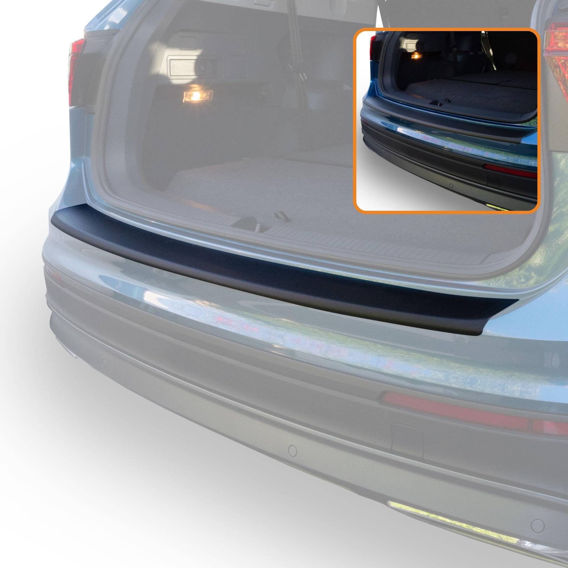 Travall Protector Stoßstangenschutz Kompatibel Mit Volkswagen Tiguan Allspace Ab 2017 TBP1094P – Maßgeschneiderter Ladekantenschutz aus Hochwertigem ABS-Kunststoff von Travall
