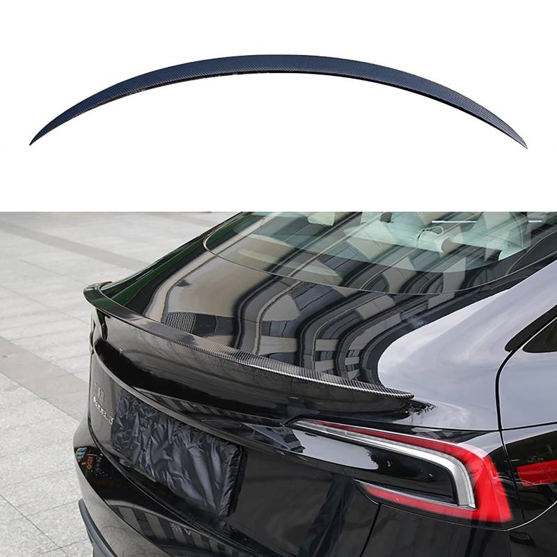Treesiche Spoiler Model Y 2020-2024 Heckspoiler Flügel Lippe,Carbonfaser Spoiler Heckflügel Für Tesla Model Y Spoiler Carbon(Glänzendes Carbon) von Treesiche