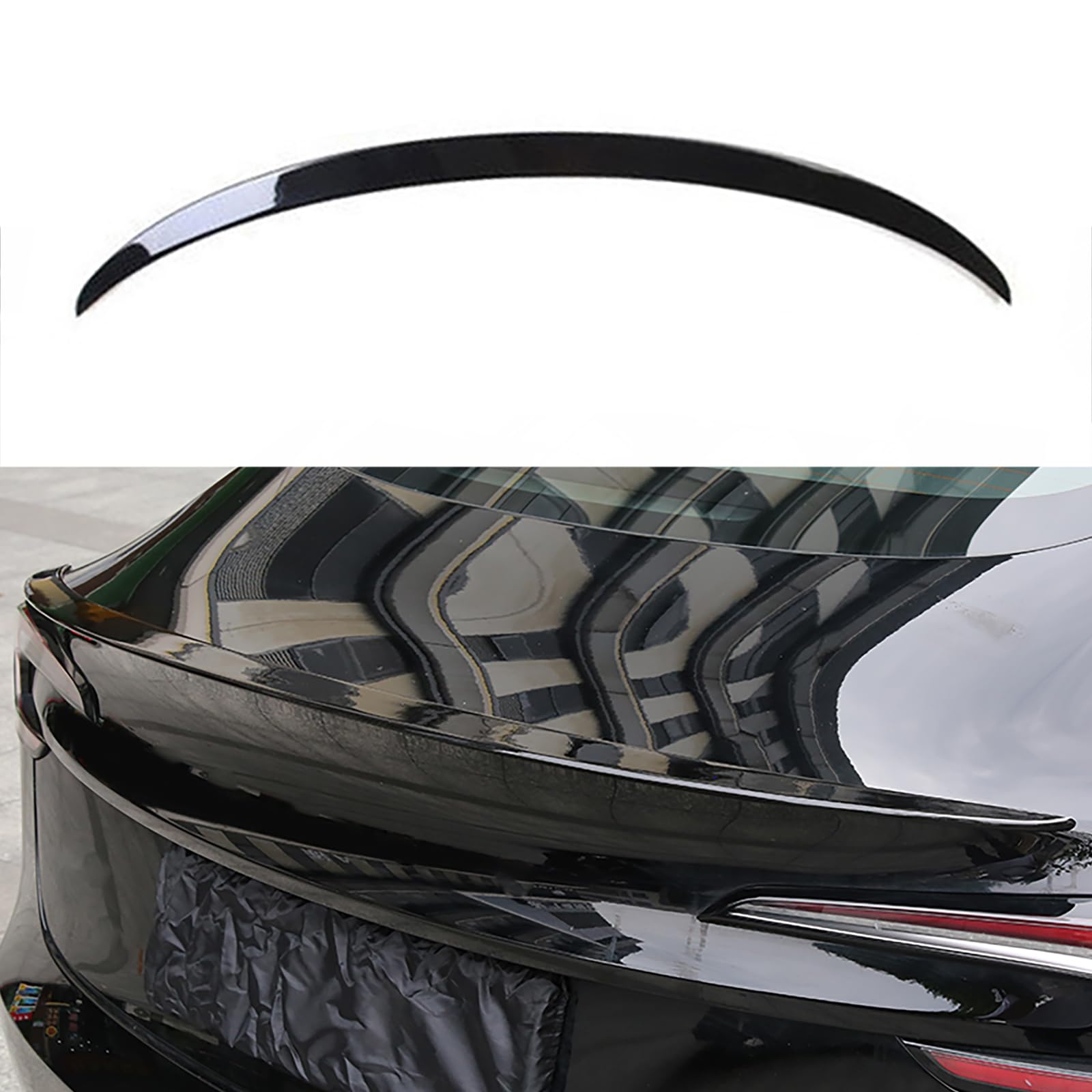 Treesiche Spoiler Model Y 2020-2024 Heckspoiler Flügel Lippe,Carbonfaser Spoiler Heckflügel Für Tesla Model Y Spoiler Carbon(Glänzendes Schwarz) von Treesiche