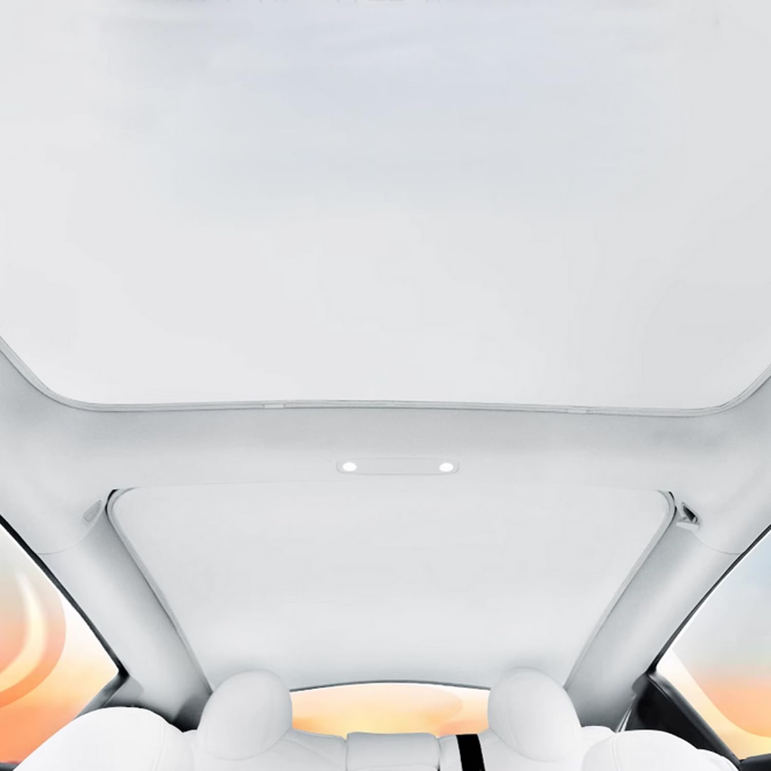Treesiche Glass Roof Sunshade for Tesla Model 3 2021-2023 Upgraded Double-Layer Sun Shade Roof Ice Crystal Beige (Produced from US/DE) von Treesiche