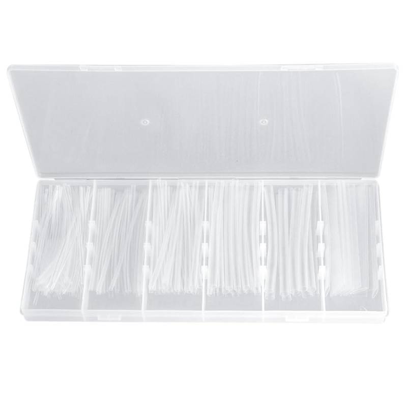 Treki 150 Stück 100mm Transparent Schrumpfschlauch Sortiment Ø 1,5mm 2,5mm 3mm 5mm 6mm 10mm Heat Shrink Tubing, 2:1 Schrumpfverhältnis Schrumpfschläuche Schrumpfmuffe Schrumpfrohr für Kabel von Treki