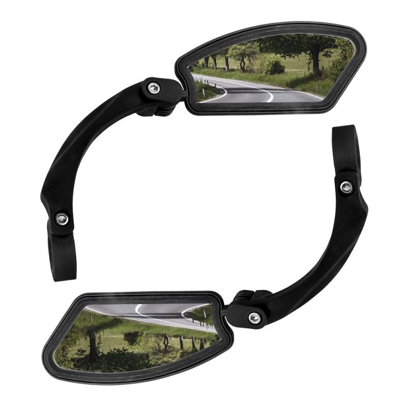 Treki 2 Stück Klappbar Fahrradspiegel Rechts und Links 360° Verstellbar Fahrrad Rückspiegel für Lenker 2-2,4 cm, Fahrradlenker Spiegel Drehbar Seitenspiegel für Rennrad E-Bike Mountainbike Zubehör von Treki
