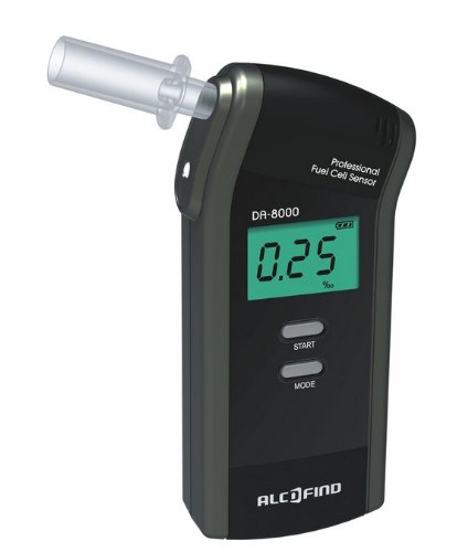 Alkoholtester Trendmedic Alcofind DA-8000 | mobiles digitales Atem-Alkoholmessgerät mit langzeitstabilen Fuel-Cell-Sensor bis 5.00‰ | polizeigenau von Trendmedic