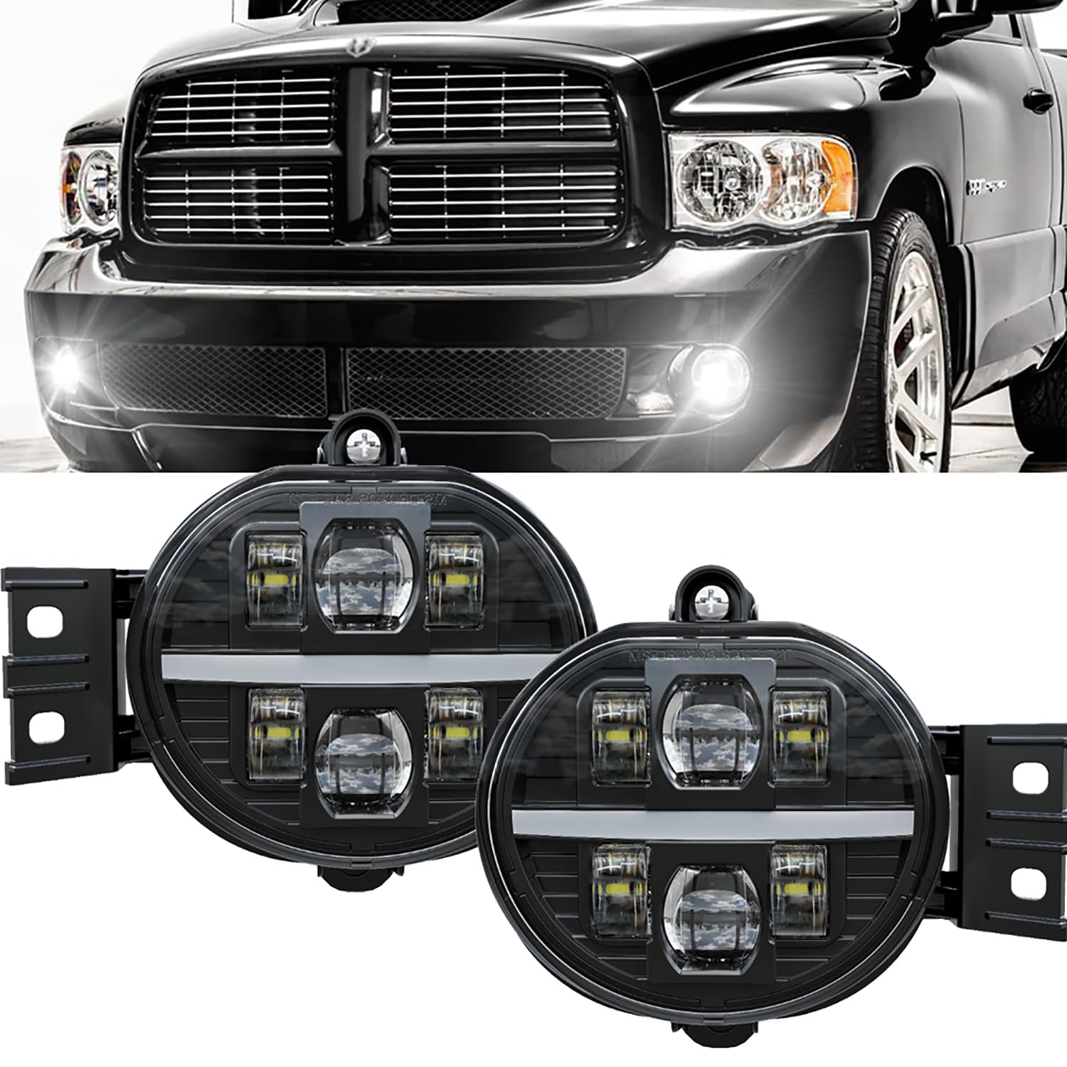 Tri-Aroute LED Fog Light mit DRL für Dodge Ram 1500 2002-2008 für Dodge Ram 2500/3500 Pickup Truck 2003 2004 2005 2006 2007 2008 2009 2009 von Tri-Aroute