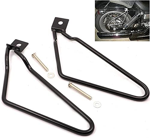 Triclicks 2pcs Stützstangen Halterung Motorrad Satteltasche Stützstangen für Harley Davidson Sportster 883 Iron XL883N Dyna Fat Bob FXDF (Schwarz) von Triclicks