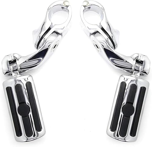 Triclicks Motorrad Fußrasten 1,25 "32 mm kurz abgewinkelt 360 ° verstellbar Autobahn Motorrad Fußrasten Motorcross Fußstützenhalterung Für Harley Davidson von Triclicks