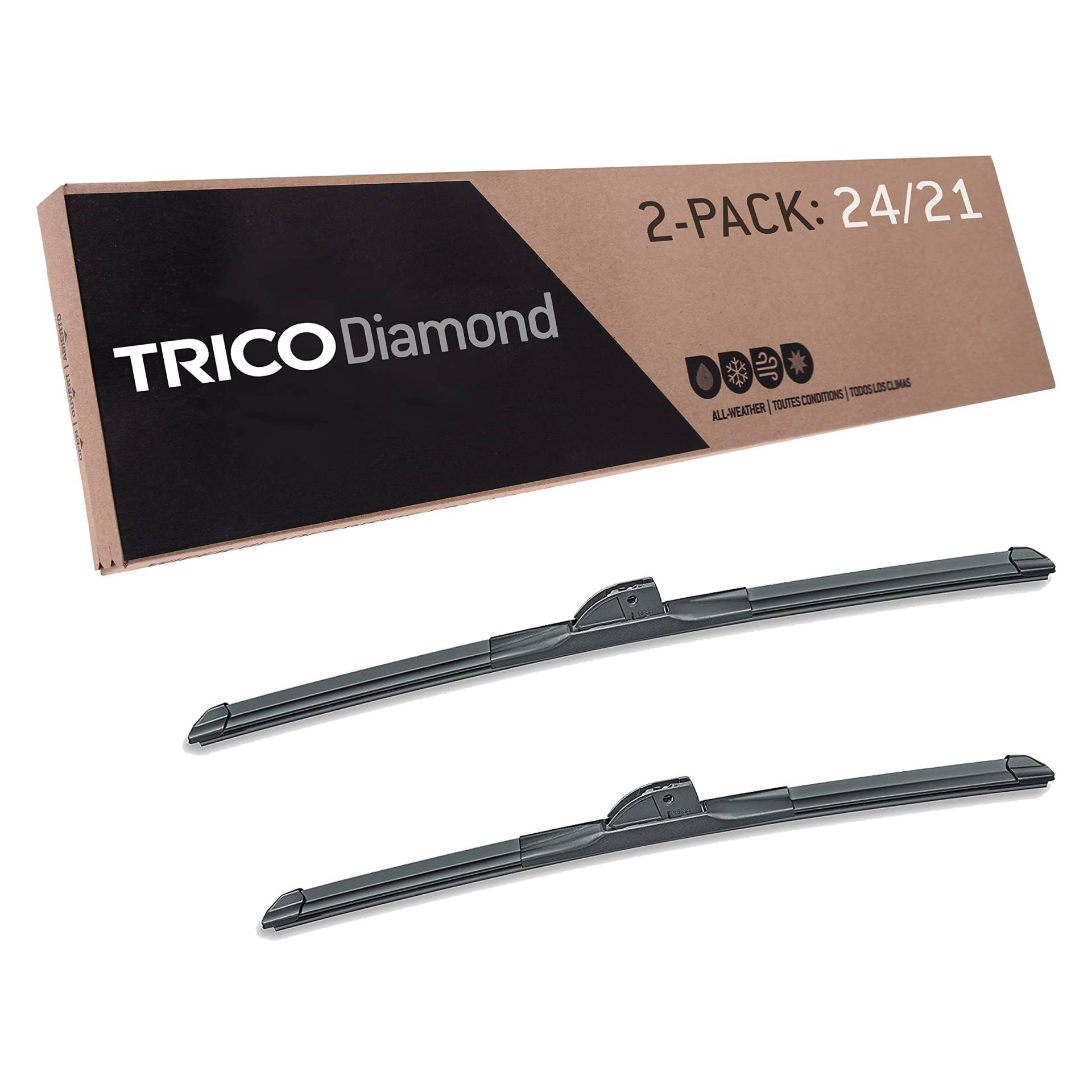 TRICO Diamond™ (25-2421) 24 Zoll & 21 Zoll 2 Stück Hochleistungs-Auto-Ersatz-Scheibenwischerblätter für My Car Super Premium Allwetter-Strahlblatt für ausgewählte Fahrzeugmodelle von Trico
