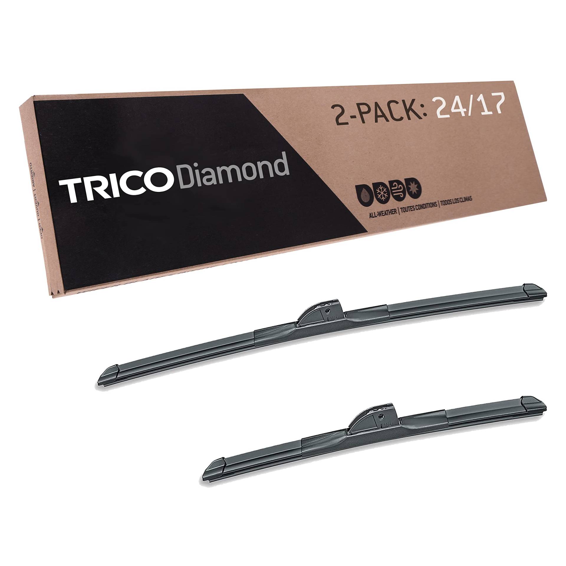 TRICO Diamond 2417 Scheibenwischerblätter für Autos, 61 cm und 43,2 cm, 2 Stück von Trico