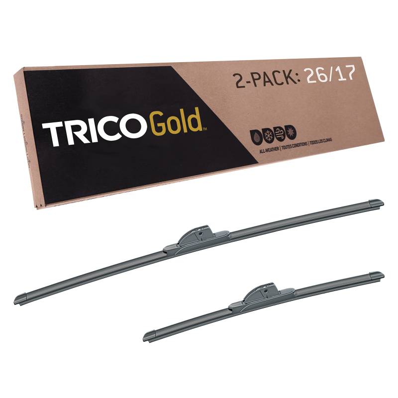 TRICO Gold® 26 & 17 Zoll 2 Stück Automotive Ersatz Scheibenwischerblätter für My Car (18-2617), einfache Selbstmontage & überlegene Sichtbarkeit auf der Straße von Trico