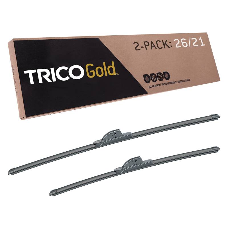 TRICO Gold® 26 & 21 Zoll 2 Stück Automotive Ersatz Scheibenwischerblätter für My Car (18-2621), einfache Selbstmontage & überlegene Sichtbarkeit auf der Straße von Trico