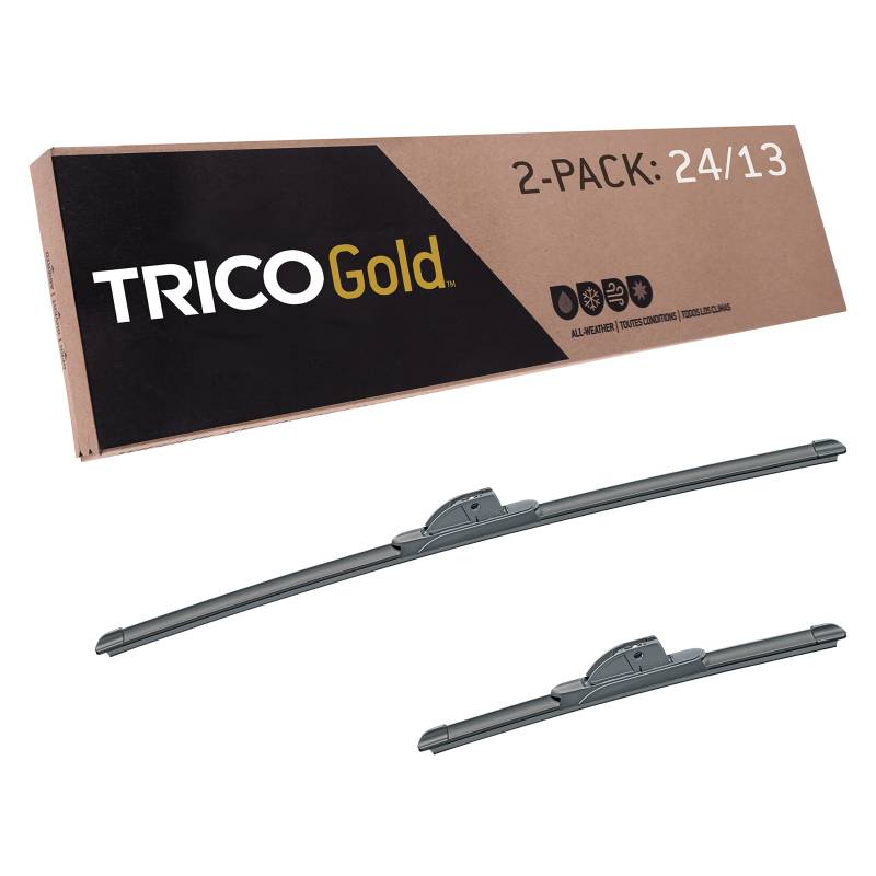 TRICO Gold™ (18-2413) 24 & 13 Zoll 2 Stück Automotive Ersatz Scheibenwischerblätter Premium Allwetterstrahlblatt für ausgewählte Fahrzeugmodelle von Trico