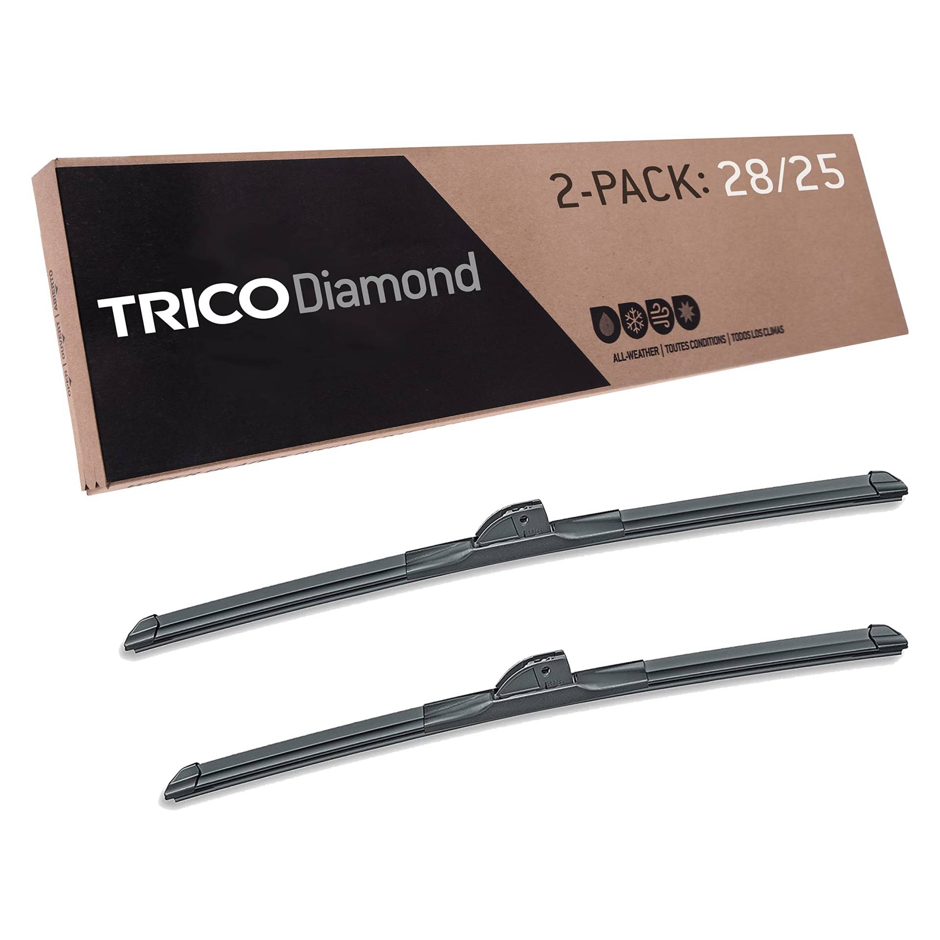 TRICO Platinum® 28 Zoll & 63,5 cm, 2 Stück Hochleistungs-Auto-Ersatz-Scheibenwischerblätter für My Car (25-28251), einfache Selbstmontage und überlegene Straßensichtbarkeit von Trico