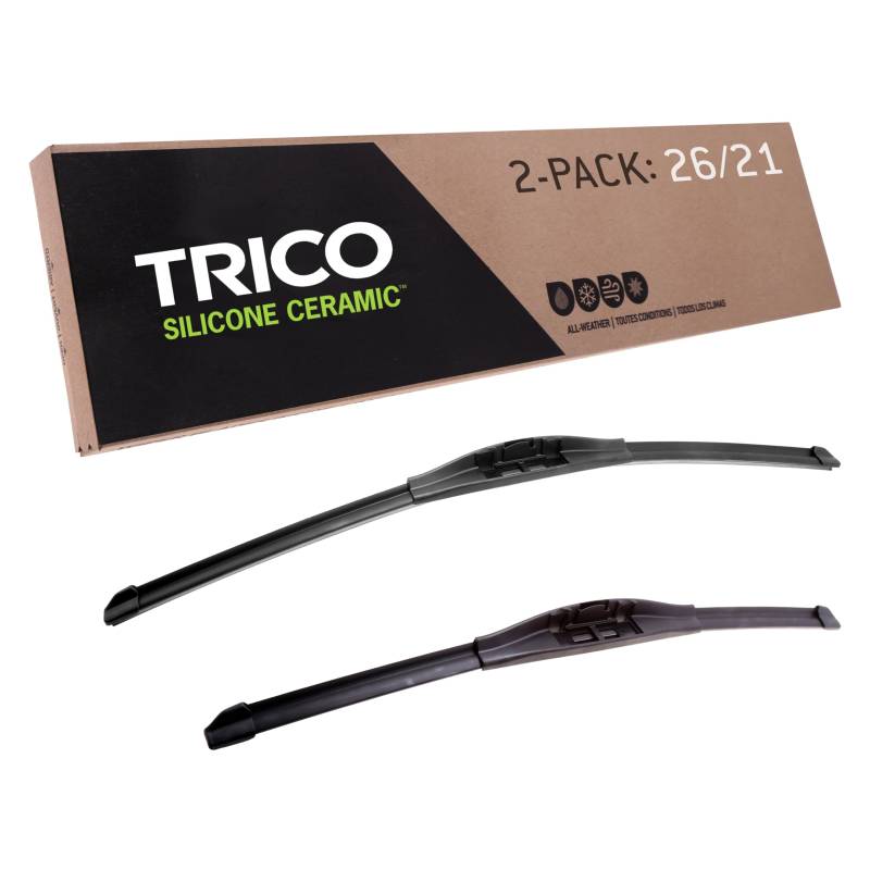 TRICO Silikon-Keramikbeschichtung, 66 cm + 53,3 cm, Super Premium Auto-Ersatz-Scheibenwischerblätter (2er-Set), Beifahrer- und Fahrerseite, Allwetter-Wischerblätter für ausgewählte Fahrzeugmodelle von Trico