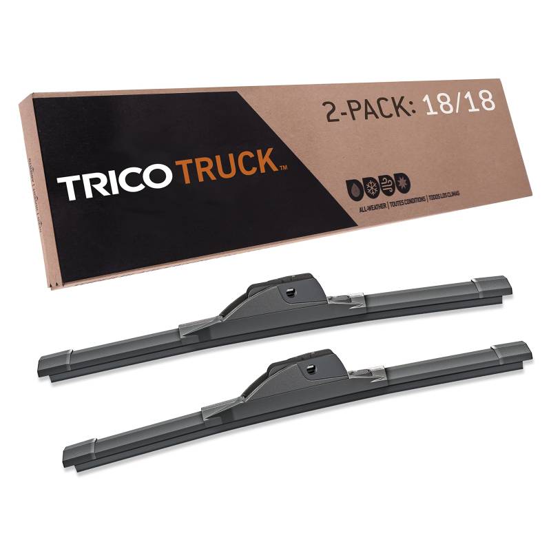 TRICO Solutions Truck 18 Zoll 2 Stück Hochleistungs-Automobil-Ersatz-Scheibenwischerblätter für ausgewählte Ford, Chevrolet und GMC Modelle (58-1818) von Trico