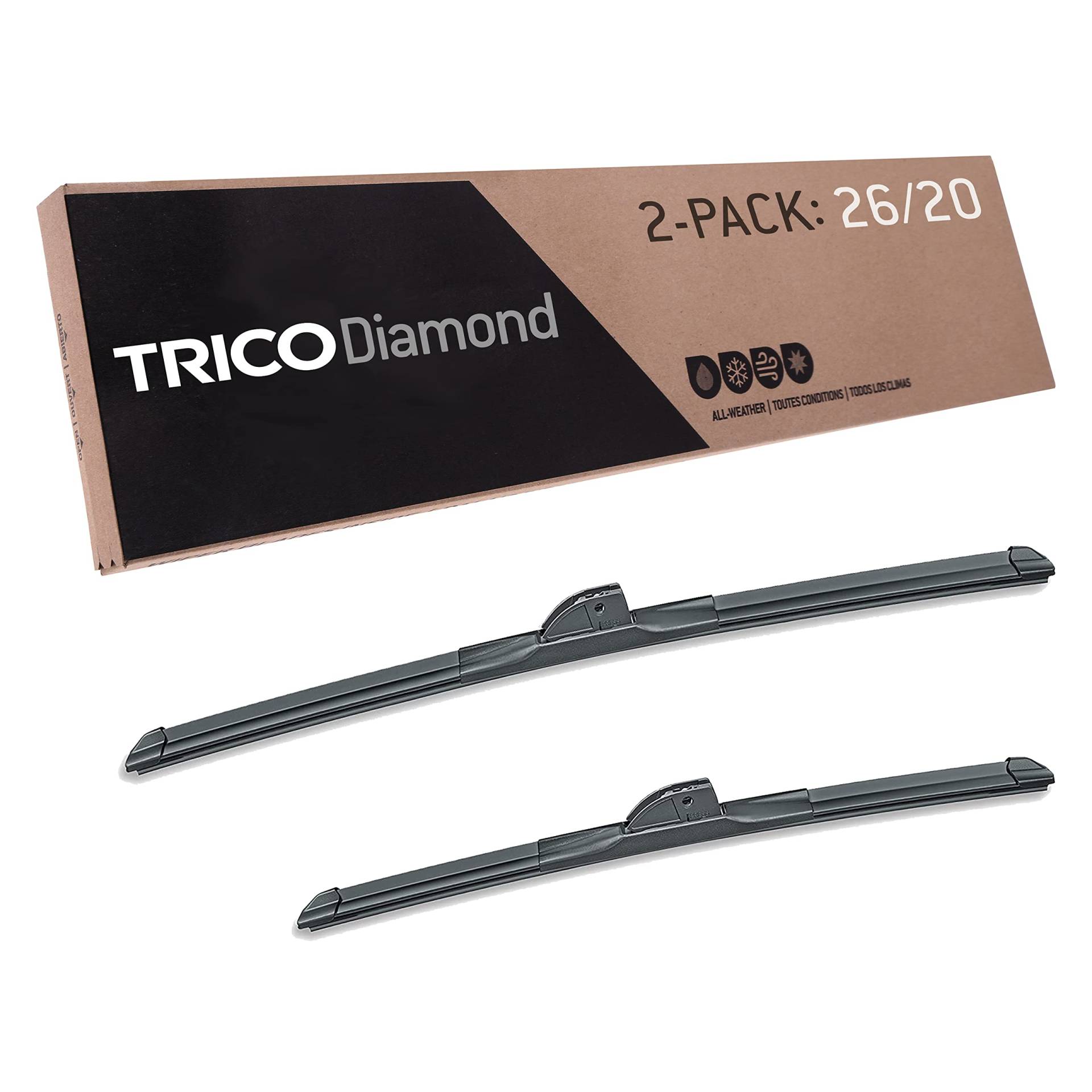Trico - 25-2620 schwarze Hochleistungs-Wischerblätter – 66 cm + 50,8 cm (2 Stück) von Trico