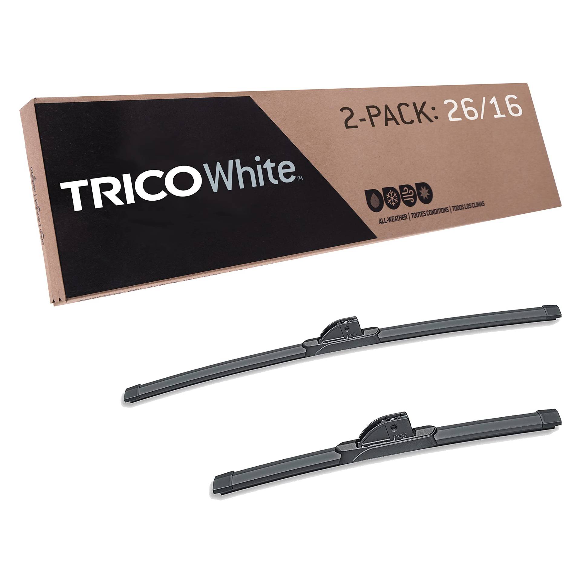 TRICO Weiße Ersatz-Scheibenwischerblätter für My Car (35-2616), 66 und 40,6 cm, 2 Stück von Trico