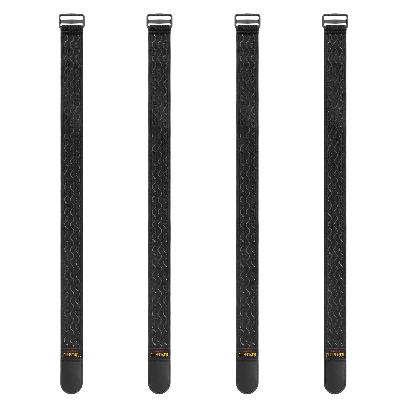 Trilancer Elastische Gurte mit Anti-Rutsch-Streifen, 81x5 cm (4er Pack) Mehrzweck-Klettbänder für Schläuche, Kabel, Fahrrad, Camping, Gepäck, Yogamatten von Trilancer
