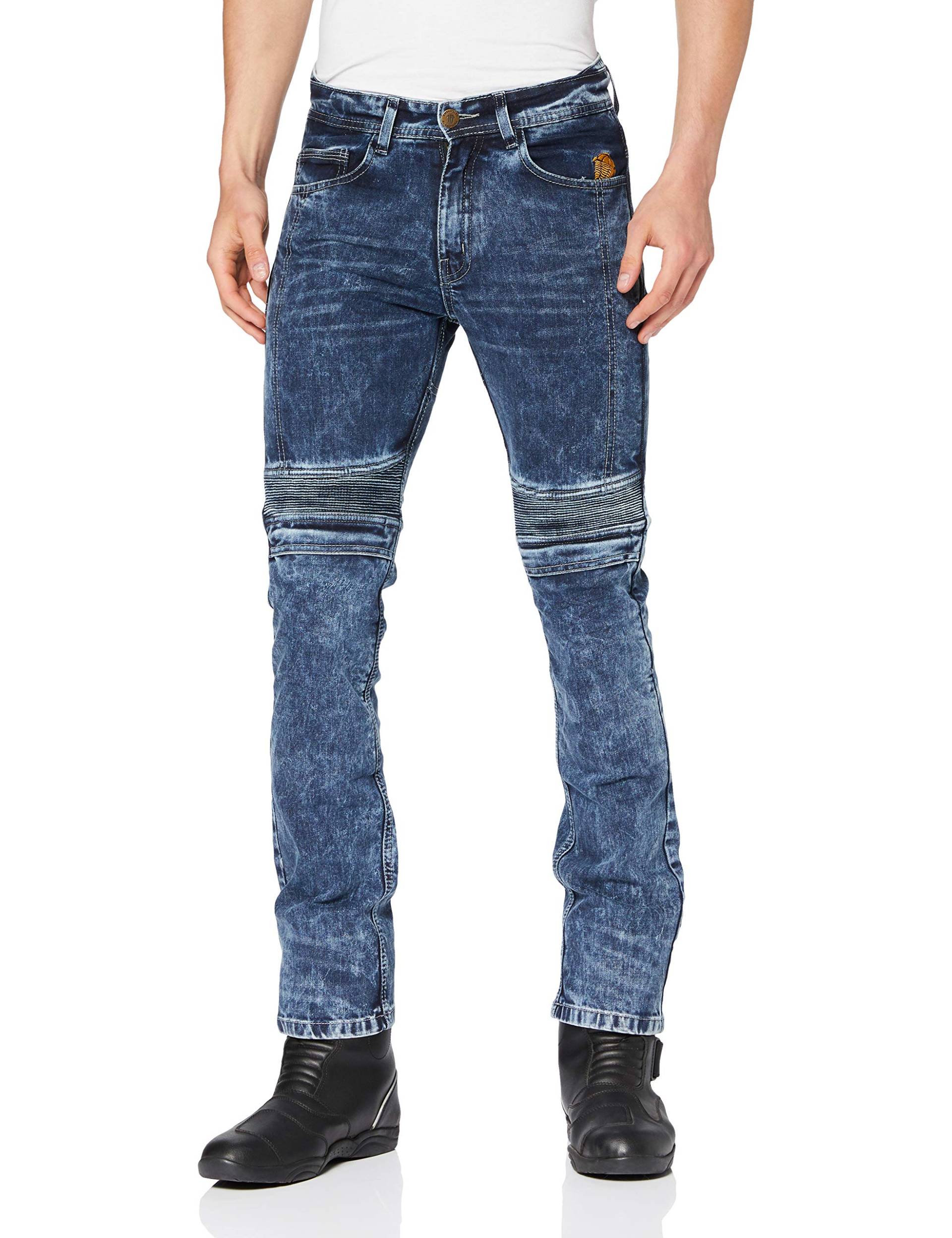 Trilobite Micas Motorrad-Jeans für Herren, im modernen Slim-Fit-Stil, Blau (Blue Washed), 30 von Trilobite