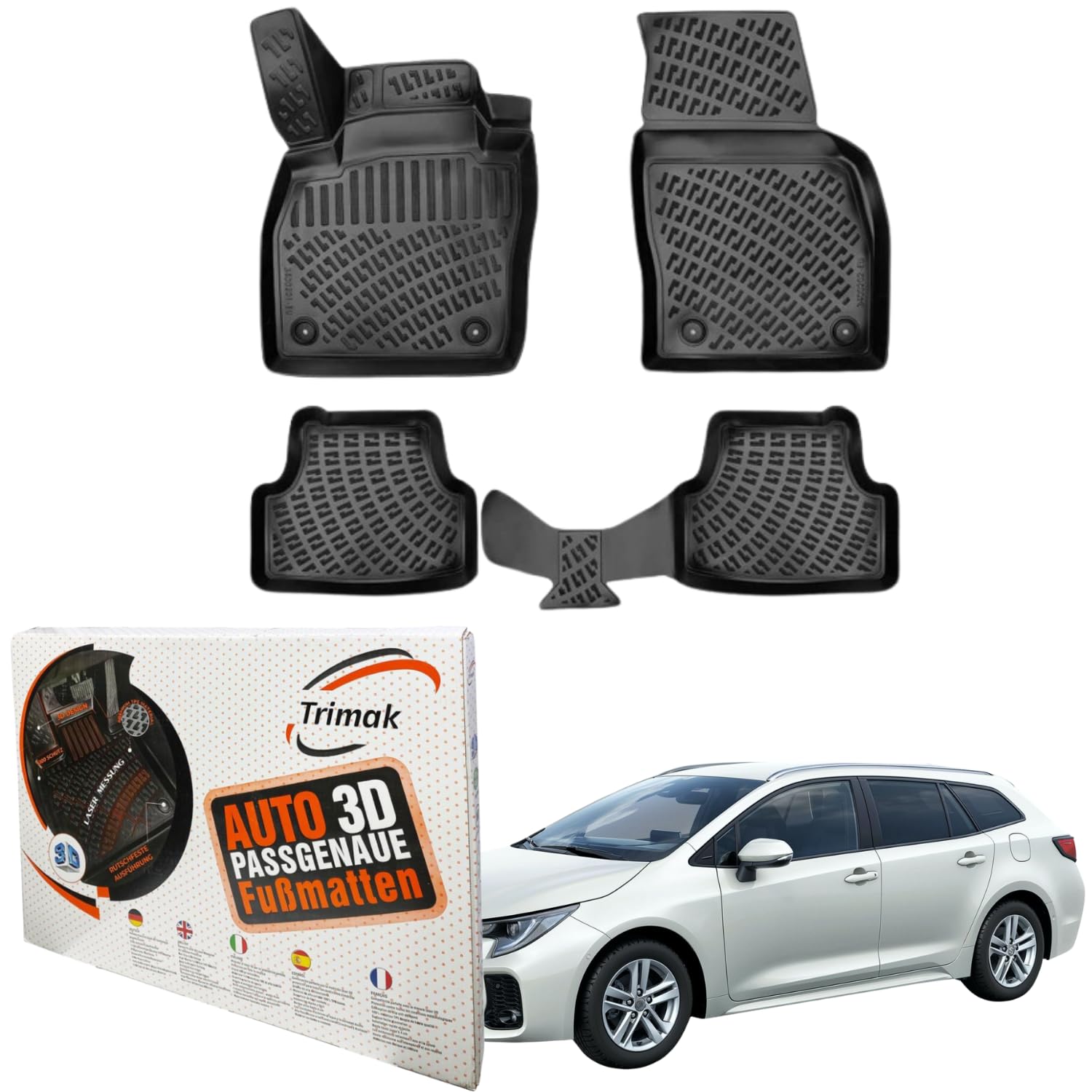 Trimak Passgenau 3D Fussmatten kompatibel mit Suzuki Swace ab 2020 Auto Zubehör 1. Und 2. Reihe Gummimatten Autos TPE Allwetter Geruchlos rutschfest Vorne und Hinten Schwartz Trimak Passgenau 3D Fussmatten kompatibel mit Suzuki Swace ab 2020 Auto Zubehör 1. Und 2. Reihe Gummimatten Autos TPE Allwetter Geruchlos rutschfest Vorne und Hinten Schwartz von Trimak