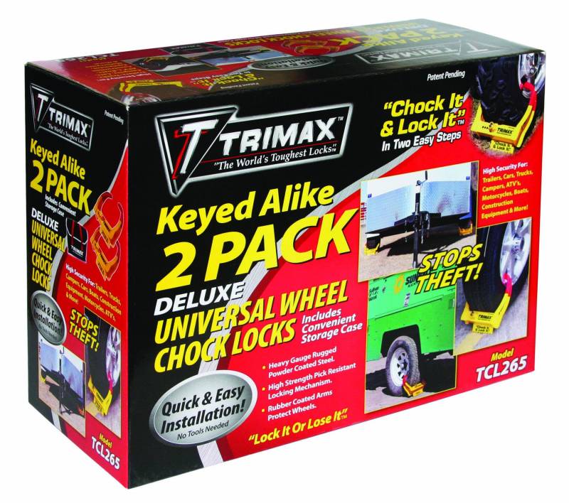 Trimax TCL265 kleines, gleichschließendes Radkeilschloss (2 Stück) von Trimax