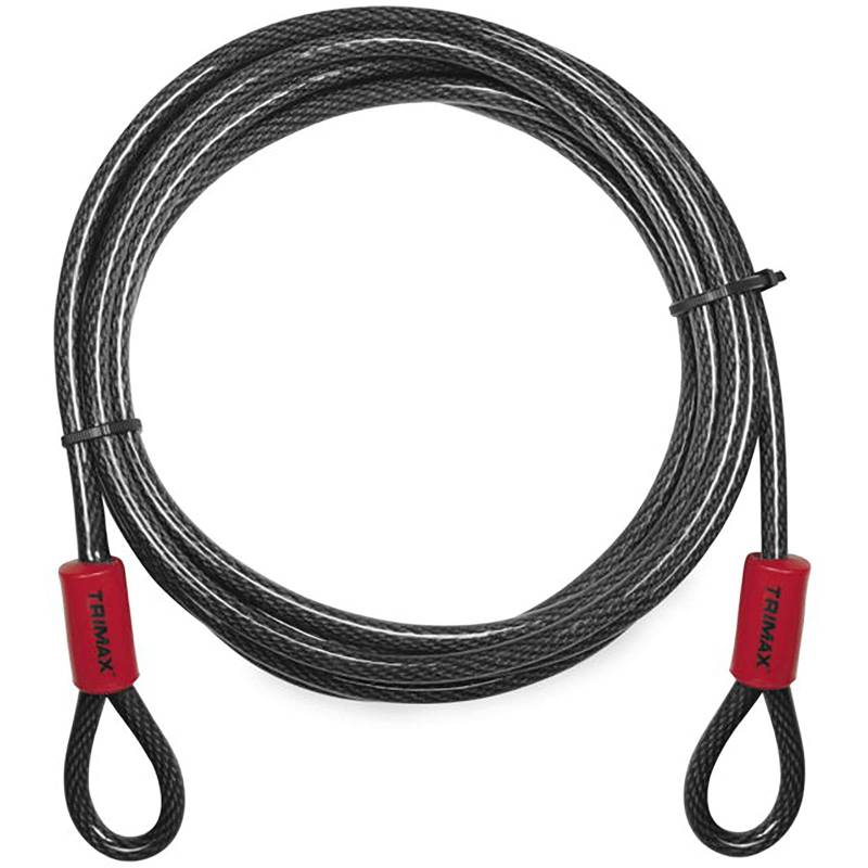 Trimax Trimaflex TDL1510 Mehrzweck-Sicherheitskabel mit zwei Schlaufen, 4,5 m x 10 mm, handelsübliches Sicherheitskabel für Ausrüstung, ATVs, Motorräder und mehr von Trimax