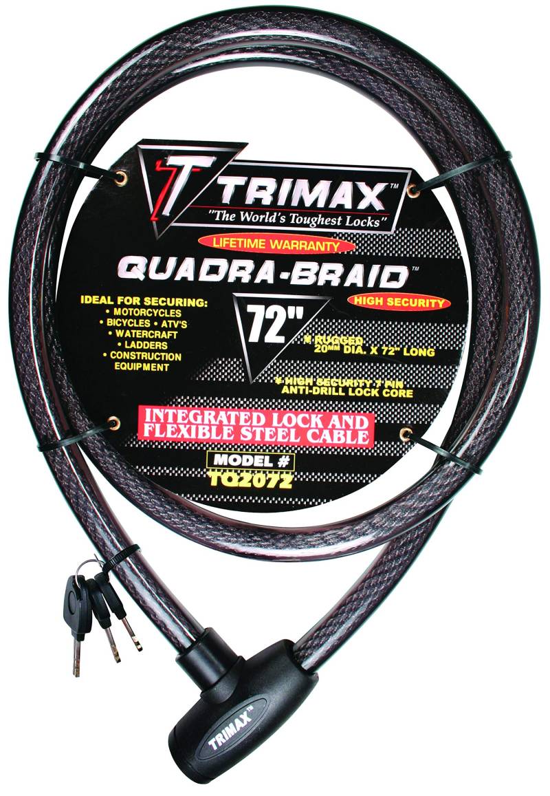 Trimax Trimaflex TQ2072 Kabelschloss mit Schlüssel, 1,8 m Länge x 20 mm, Kartenverpackung von Trimax