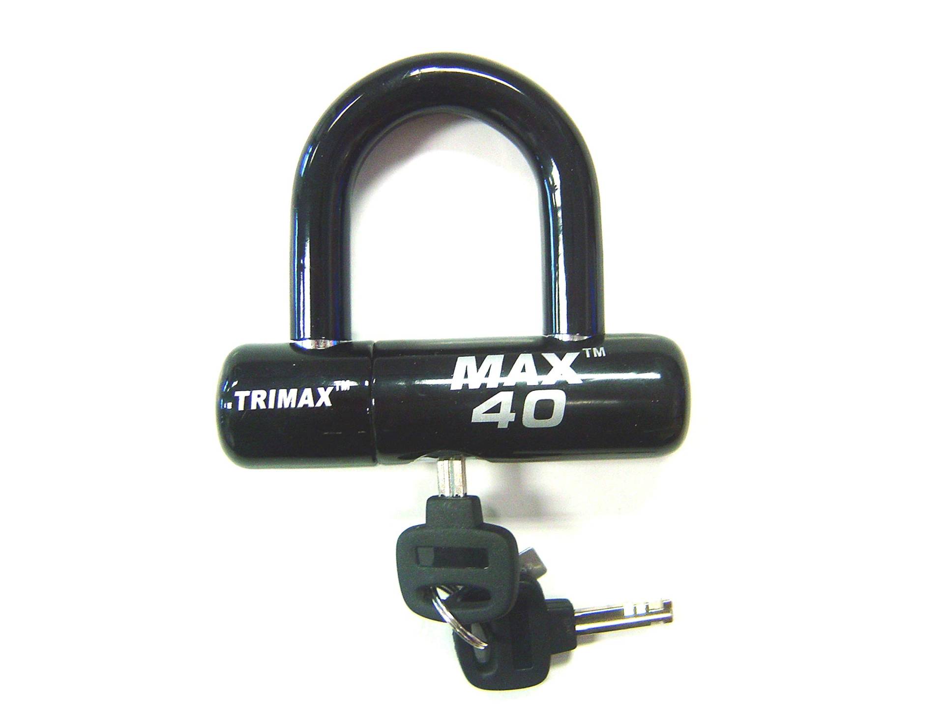 Trimax MAX40BK Motorcycle Disc U-Lock - Black with Black PVC Shackle von Trimax