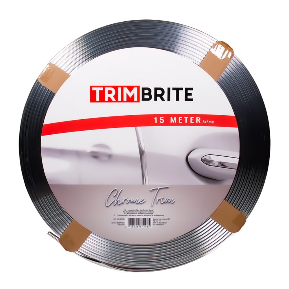 Trimbrite Selbstklebende Innen- & Außenstreifen - Chrom - 15-Meter Rolle - U-Profil 8x5mm Trimbrite Selbstklebende Innen- & Außenstreifen - Chrom - 15-Meter Rolle - U-Profil 8x5mm von Trimbrite