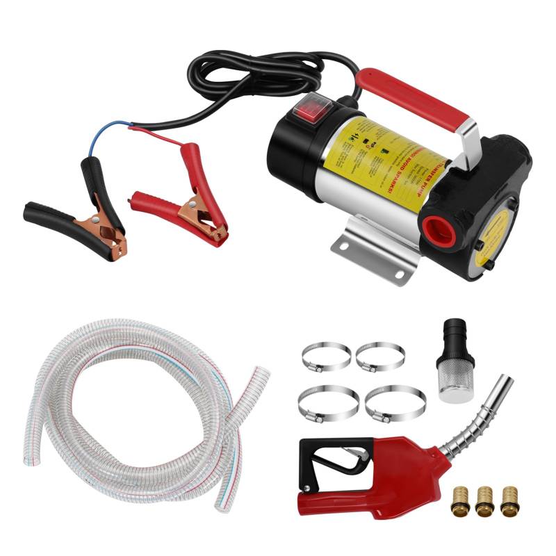 Trintion 12V 175W Dieselpumpe Dieselförderung Elektrische Ölpumpe 45L min 3600 l/h Mit Kraftstoffdüse flexiblem Messing Rückschlagventil Schellen von Trintion