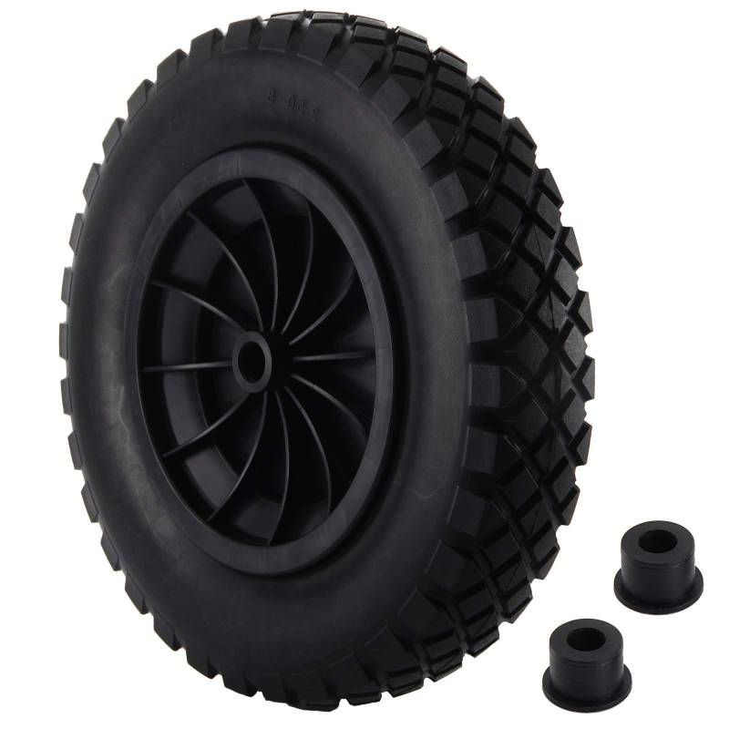 Trintion 14 Zoll Schubkarrenrad 3.50-8 Tragfähigkeit 120 kg 265 lb PU Pannensicheres Vollrad Robuster Ersatzreifen Vollgummireifen für Gartentrolley Schubkarre Go-Kart Anhänger LKW von Trintion