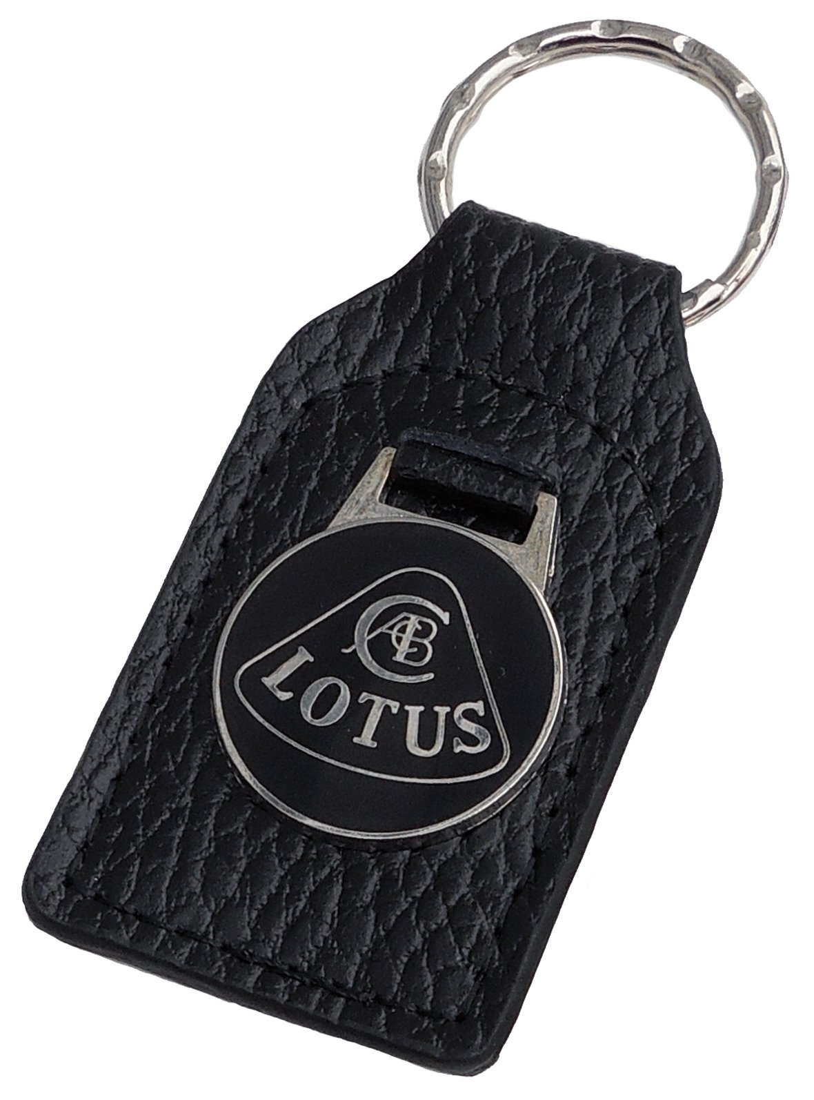 Lotus schwarz Memorial (Jim Clark) Leder und Emaille Schlüssel Ring Schlüsselanhänger von Triple C
