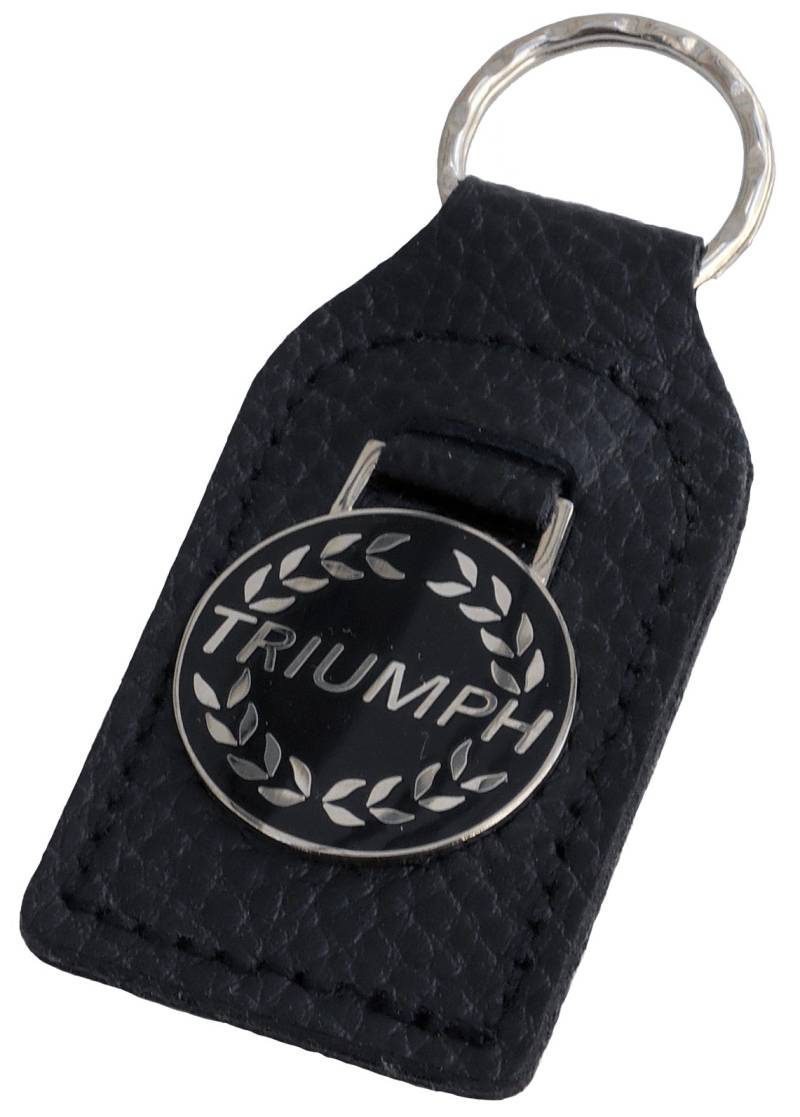 Triumph Laurel Schlüsselanhänger aus Leder und Emaille, Schwarz, S, Schwarz , S von Triple C