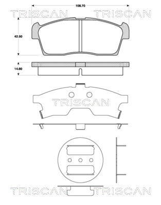 Bremsbelagsatz, Scheibenbremse Vorderachse Triscan 8110 69015 von Triscan