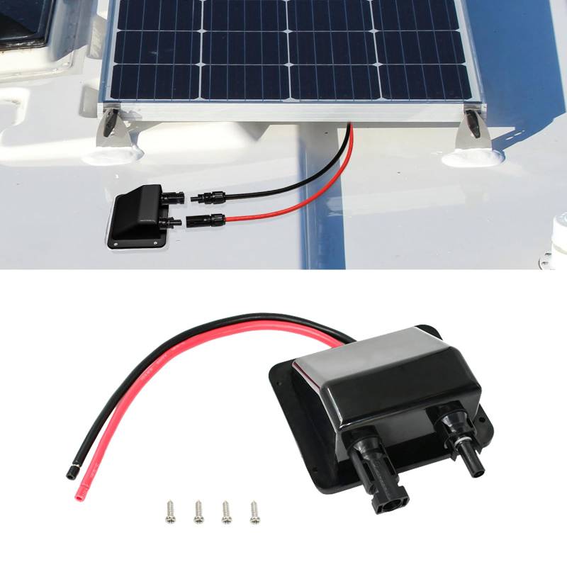 Trisinger Solar Dachdurchführung, Solar Dual Kabeldurchführung mit 6mm² 30cm Kabel, wetterfest und UV-beständig, für Solarprojekt auf Rv, Boot, Wohnmobil von Trisinger