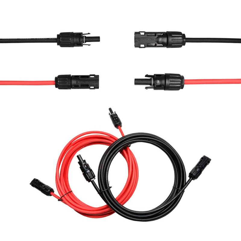Trisinger Solarkabel Verlängerung, 6mm² 1m Solar Verlängerungskabel mit IP68 Wasserdicht 1500V Solarstecker für PV System, Rot+Schwarz(6mm2) von Trisinger