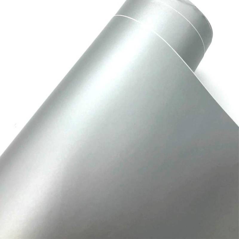 TRIXES Mattes Vinyl Klebefolie fürs Auto - 1500 x 300 mm - Silber - für innen und außen - Glatteffekt von TRIXES