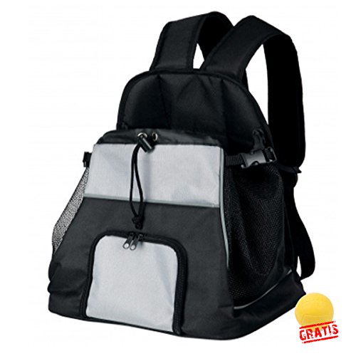 TRIXIE Rucksack Tragetasche für Hunde komfortabel Polyester Diverse Muster + BALL Gratis (Maße: 32 × 37 × 24 cm bis zu: 5 kg) von Trixie