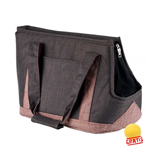 TRIXIE Tragetasche für Hunde und Katzen Tasche mit Seitentasche Diverse Muster +BALL Gratis (22 × 31 × 45 cm) von Trixie