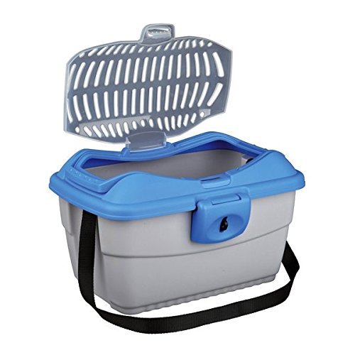 Trixie 3980 Mini-Capri Transportbox, 40 × 22 × 30 cm, hellgrau/blau von Trixie
