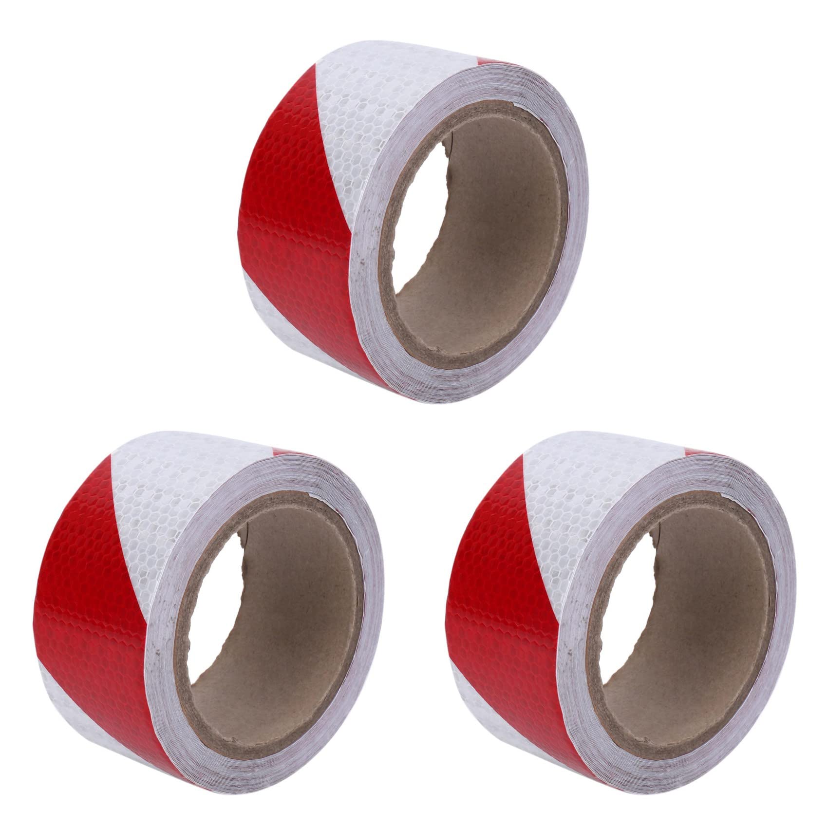 Trjgtas 3 Stücke 10m x 5cm Sicherheitswarnband Reflexband Selbstklebeband Reflexstreifen Verkehrsreflektierende Aufkleber Farbe: Rot + Weiß von Trjgtas